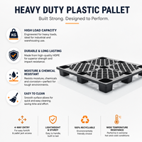 HUADING palette en plastique à grille haute densité 4 voies emboîtables légers expédition d'exportation palettes en plastique antidérapantes écologiques