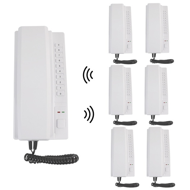 Wireless Intercom System Two Way Telephone Intercom 433MHz Expandable Handsets Interphone for Home Office Warehouse Hotel
