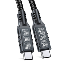 Câble USB4 Version 2.0 Type-C 80 Gbps Haute Vitesse 240W PD Charge Rapide Sortie Vidéo UHD 16K Blindé Cuivre Pur Caméra iOS