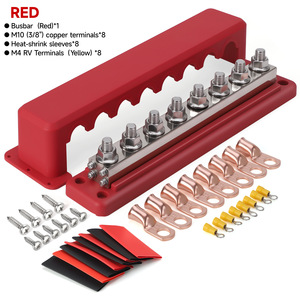 ชุดบัสบาร์ทองแดง 8 ช่อง รุ่น M10 สีดำ 600A สำหรับระบบแบตเตอรี่ 48V ยี่ห้อ Rv Yacht - Product Image 2