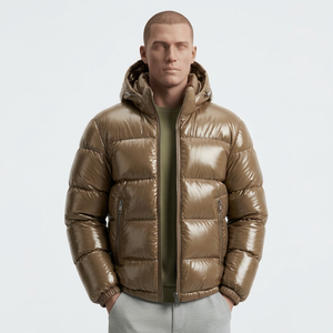 Doudoune matelassée brillante personnalisée pour homme 2026 – Veste d'hiver légère et très vendue - Product Image 1