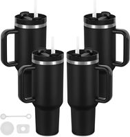 Gobelet isotherme avec poignée et paille, en acier inoxydable à double paroi, bouteille d'eau réutilisable pour voiture, salle de sport, bureau