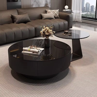 2025 Nouveau modèle noir table basse en verre table basse moderne