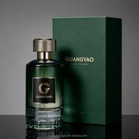 Vente en gros de flacons de parfum de luxe de 100 ml, style tendance, autocollants personnalisés pour flacons de parfum en verre cylindriques avec boîte personnalisée