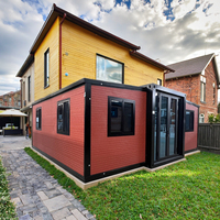 Maison conteneur modulaire respirante pour hôtel, préfabriquée, extensible, moderne, en panneaux sandwich, villa, hall, chambre, salon, extérieur