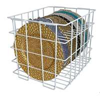 Support en fil métallique blanc pour assiettes de présentation en verre de 13 pouces, panier de rangement et de transport multi-emplacements pour vaisselle de mariage