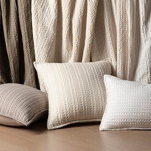 Light <strong>Beige</strong> 100% Cotton <strong>Cushion</strong> Covers Textured Weave for Living Room Sofa Decor Elegant Home Aesthetics - Product Image 6