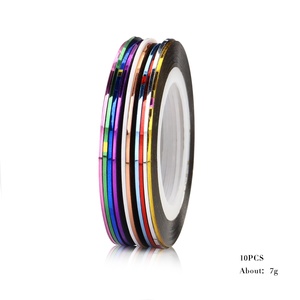 Pegatinas de <span class=keywords><strong>uñas</strong></span> de hilo dorado de 0,7mm al por mayor, pegatinas de Línea Plateada, cintas adhesivas rosas pintadas para decoración de <span class=keywords><strong>uñas</strong></span> - Product Image 6