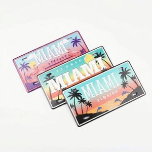 Wholesale Custom License Plate <b>Fridge</b> Magnet Metal Souvenir OEM UV Print for Travel Gift - Product Image 1