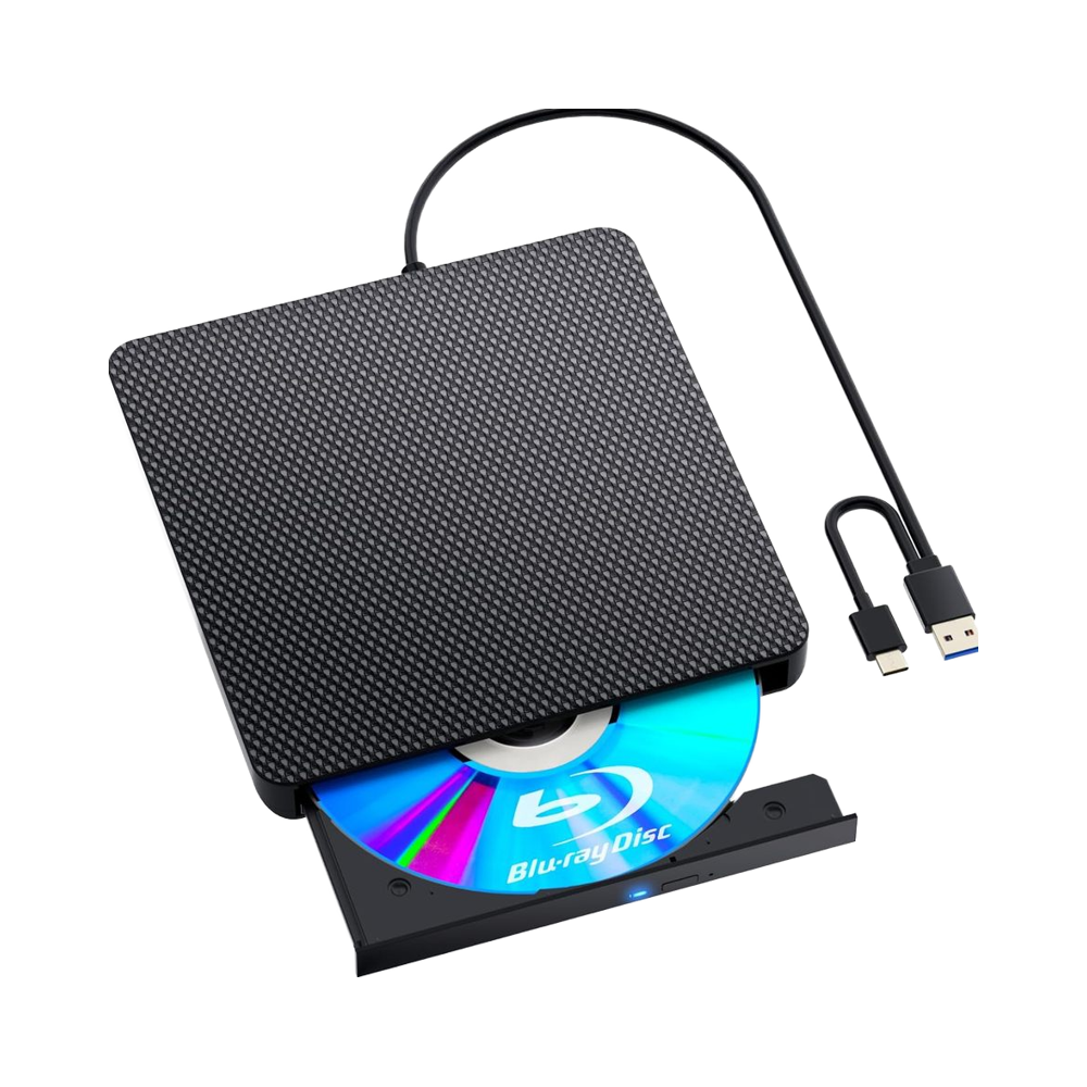 OEM Factory Wholesale External CD-ROM Player with 2MB Cache Tray Type Read/Write for Windows 7-11 & MAC Laptops (Black)