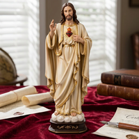 Statues de Saint Jésus et de la Vierge Marie en résine durable, peintes à la main, pour la décoration religieuse de la maison et de l'église