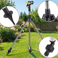 Arroseurs rotatifs automatiques 1/2'' avec trépieds en acier inoxydable pour l'irrigation des pelouses et jardins