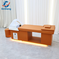 Lit de lavage capillaire moderne en cuir PU avec circulation d'eau pour salon de beauté, équipement de spa capillaire, lit de massage thaïlandais, lit d'esthétique