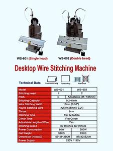 WS-601 điện yên Stapler/phẳng Stapler tập thể dục cuốn sách yên khâu máy cho tập sách giấy - Product Image 5