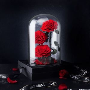 Rosa Eterna Roja al por Mayor, 1 o 3 Piezas, Rosa Seca Preservada de Lujo en Cúpula de Cristal - Product Image 6