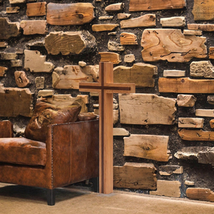 Cruz Cristiana de Madera Hecha a Mano para Colgar en la Pared, Crucifijo Decorativo Rústico, Cruz Religiosa para el Hogar, Iglesia, Sala de Oración, Capilla - Product Image 3