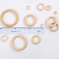 Custom Natural Wood Rings,Unfinished Solid Wooden Rings Circles Without Paint for Craft, Ring Pendant and Connectors Jewelry