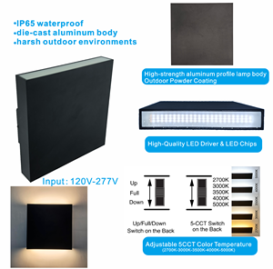 Lámpara de Pared Exterior LED de Aluminio Fundido a Presión, IP65 Impermeable, <span class=keywords><strong>para</strong></span> Jardín, Villa, Porche, Fachada, Balcón, Patio - Product Image 2