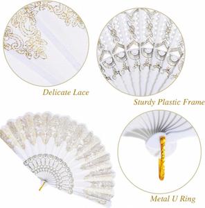 Venta Directa al por Mayor, Abanico Plegable Portátil con Estampado de Rosas para Damas, Ideal para Baile y Bodas - Product Image 4