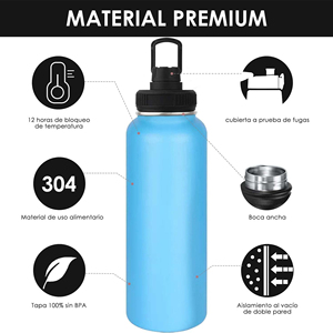 Bouteille isotherme en acier inoxydable avec boucle de transport – Bouteille de sport personnalisée pour cadeaux promotionnels d'entreprise - Product Image 2