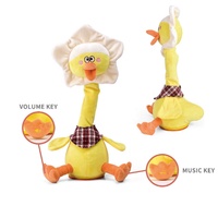Jouets en peluche interactifs Lijia, canard parlant et dansant, avec musique et lumière, pour bébé