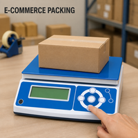 Báscula Industrial de Banco con Capacidad de 30 kg, Transferencia de Datos por USB, Plato Grande y Pantalla Retroiluminada para Logística y Control de Inventario
