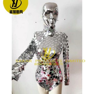 Venta caliente Catwoman espejo disfraz Real LED Robot <span class=keywords><strong>zancos</strong></span> disfraz fiesta mujeres Cosplay Golden Catwoman espejo disfraz - Product Image 2