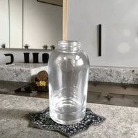 250ml 350ml bouteille de pompe moussante en verre de luxe avec logo personnalisé bouchon à vis vide en mousse nettoyante pour le visage pour les soins de la peau savon liquide