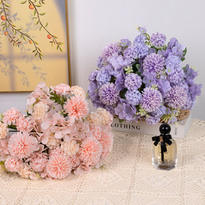 <b>Artificial</b> <b>Hydrangea</b> Bouquet Plastic Silk High Simulation Wedding Home Decoration - Product Image 1