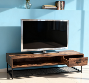 Mueble de <span class=keywords><strong>TV</strong></span> Moderno Estilo Shabby Chic Rústico Reciclado de WenFeng, Panel para Sala de Estar o Dormitorio, Mueble con Altura Ajustable y Almacenamiento - Product Image 1