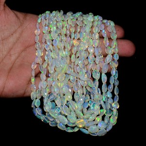 AAA + etíope Welo ópalo piedra preciosa de fuego alto 6mm-10mm CUENTAS DE PEPITA facetadas piedras preciosas de ópalo Natural cuentas de lujo caídas para joyería - Product Image 4