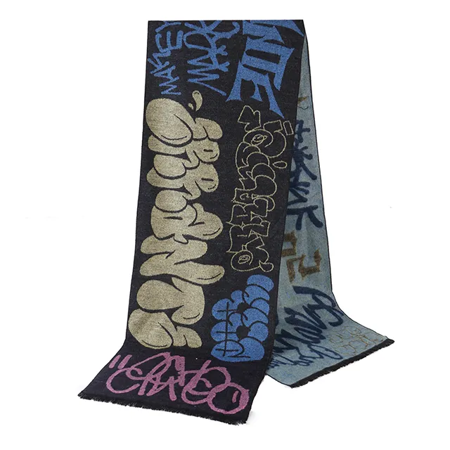 Оптовая Продажа Модные большие зимние теплые шарфы на заказ Печатный шарф Y2K абстрактный мягкий кашемировый шарф