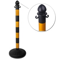 Ensemble de poteaux de signalisation en plastique, ligne de signalisation routière, barrières de contrôle des foules, barrière de voie d'accès avec crochets en S et chaîne pour l'extérieur