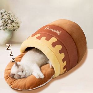 Pet Anti-Honeypot Nest Cat <b>Bed</b> Cave with Crystal Super Soft Sponge Filling Non-Slip Design Modern Pet <b>Bed</b> & Mat for Dogs Cats - Product Image 2