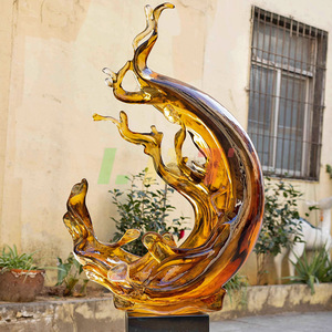 Transparent Resin Wave Sculpture <b>Large</b> Abstract Handmade Home Decor Living Room Hotel <b>Ornament</b> Irregular Shape LBT 009 - Product Image 2