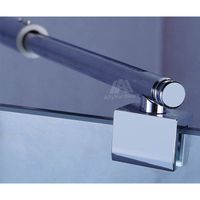 Barres de support en acier inoxydable pour portes de douche en verre, type Knighthead