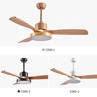 C048 42/48/52 Ventilateur de plafond extérieur avec kit d'éclairage Télécommande électrique Moteur DC en métal pour la maison et le jardin