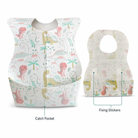 Bavoirs jetables personnalisés pour bébé avec poche récupératrice de nourriture, emballés individuellement, imperméables, design de logo personnalisé disponible, fabriqués en Chine