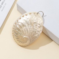 Nouvelle mode nacre coquille pendentif breloque conque naturel blanc ormeau coquille pendentif pour bijoux à bricoler soi-même collier