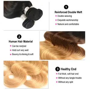 Wholesale Vendor Ombre 1b/4/27 Raw Peruvian 32 40 Inch Virgin Hair With 6x6 Closure Light Purple Deep Body Wave Hair Bundles