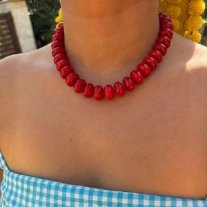 Yeni Trendy Sınır Ötesi Avrupa Amerikan Boncuklu Top Kolye Reçine Bohemian Sevimli Moda Klavikula Zinciri kadın Hediyesi - Product Image 3