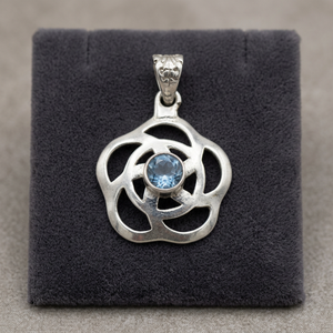 AAA Quality Vintage Unique Style Blue Topaz Silver Plated Jewelry for Women Necklace Pendant Wholesale Bulk Lot Bulk Price - Product Image 3