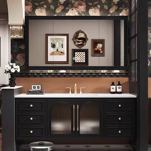 Nuevo Mueble de Baño con Lavabo Integrado de Cerámica Estilo Roble Francés, Espejo con Iluminación Inteligente - Product Image 5