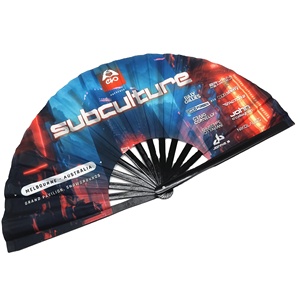 Lớn tay <span class=keywords><strong>fan</strong></span> hâm mộ tùy chỉnh màu đen kích thước lớn bán buôn tre in quạt tay - Product Image 5