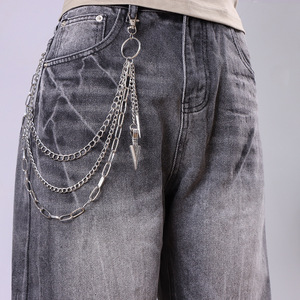 Chaîne de taille multicouche Yueli Hip Hop Punk Metal avec pendentif flèche pour hommes et femmes, accessoire de mode pour le corps - Product Image 1