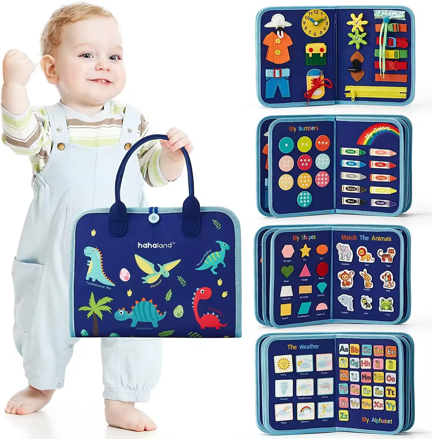 Le plus populaire Montessori éducatif sensoriel feutre polyester tissu calme occupé livre conseil pour garçon fille bébé activités de voyage jouets