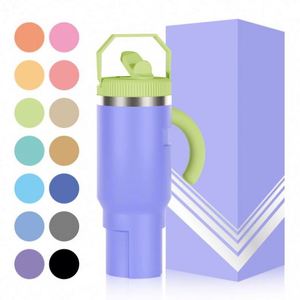 Hot Sale 40oz Bottle with Handle <b>Mug</b> Cup Thermal Stainless Steel Tumbler with Straws Vacuum Flask <b>Insulated</b> Portable Cup - Product Image 3