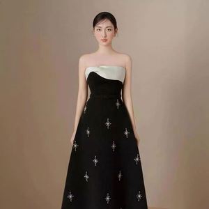 Vestido Negro <span class=keywords><strong>de</strong></span> Lujo Ligero con Contraste <span class=keywords><strong>de</strong></span> Color, Estilo Tubo, Largo, Nuevo, Elegante, que Controla el <span class=keywords><strong>Abdomen</strong></span> - Product Image 5