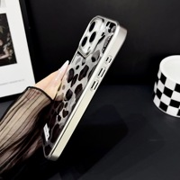 Coque de téléphone portable populaire à imprimé léopard pour iPhone 17 16 15 Pro Max, antichoc, avec bord argenté et protection arrière anti-chute