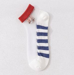 Meias Curtas de Verão Fashion, Fofas, Transparentes, Respiráveis e Finas, Estilo Soquete Invisível com Estampa de Gato para Mulheres - Product Image 6